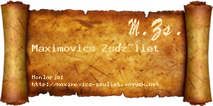 Maximovics Zsüliet névjegykártya